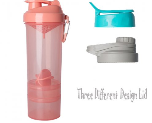 600ml shaker bottle with compartment