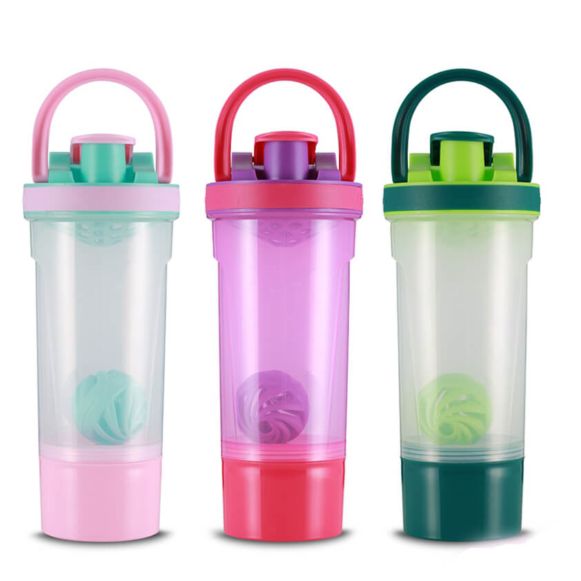 Shaker Bottle With Storage And Portable Handle | Bottleshin