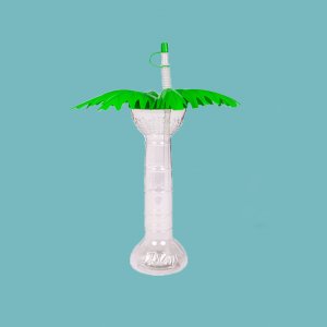 Palm Tree Yard Cup With Lid and Straw