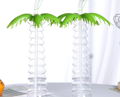 Palm Tree Yard Cup With Lid and Straw