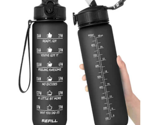 1000ml BPA FREE Motivational Reusable Water Bottle With Times SG S059