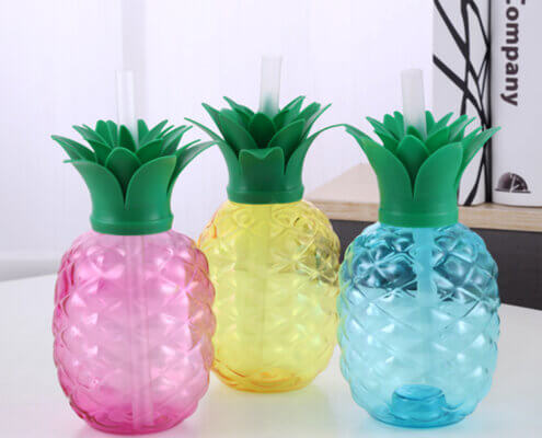 500ml Pineapple Shape Cups With Straw And LED Light