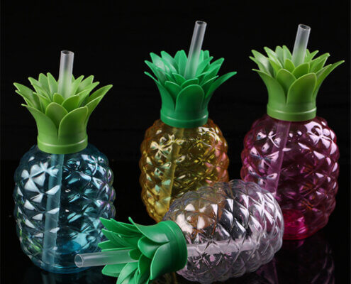 500ml Pineapple Shape Cups With Straw And LED Light